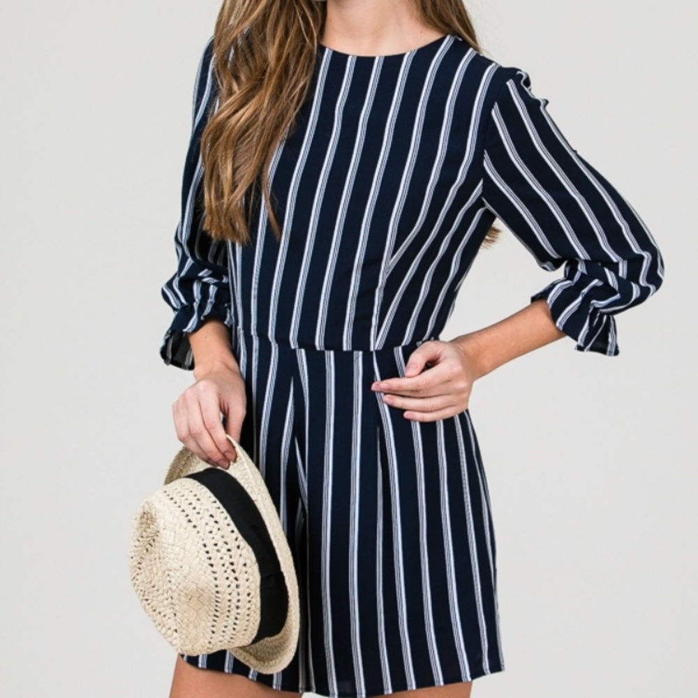New Striped Navy Romper